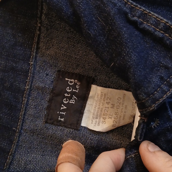Riveted By‎ LEE BLUE Denim Jacket. XL. Vintage - Picture 2 of 6
